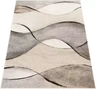 Ковер Paco Home "Elegance 755", прямоугольный, современный волнистый дизайн, идеально подходит для гостиной и спальни 120х170 см, серый