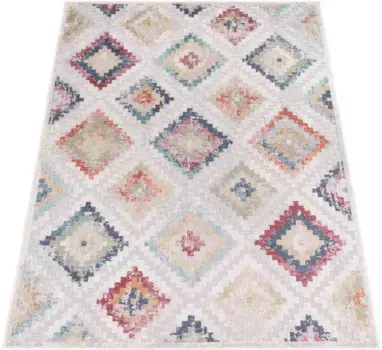 Ковер Paco Home "Fusion 762", прямоугольный, короткий ворс, ромбовидный узор, бохо, подходит для внутреннего и наружного использования, гостиная 120х160 см, цвет mehrfarbig