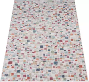 Ковер Paco Home "Fusion 765", прямоугольный, короткий ворс, современный клетчатый рисунок, подходит для использования внутри и снаружи помещения, гостиная 200х280 см, цвет mehrfarbig