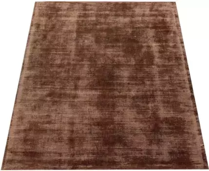 Ковер Paco Home "Glori 330", прямоугольный, ручное плетение, короткий ворс, 100% вискоза, ручное плетение, с легким отливом 120х170 см, коричневый