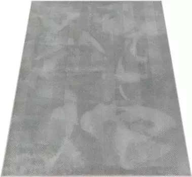 Ковер Paco Home "Haarlem 941", прямоугольный, короткий ворс, однотонный, с эффектом "высокий-низкий", геометрический, мягкий и приятный 60х100 см, серый