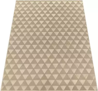 Ковер Paco Home "Haarlem 942", прямоугольный, короткий ворс, однотонный, с эффектом "высокий-низкий", геометрический, мягкий и приятный 200х280 см, бежевый