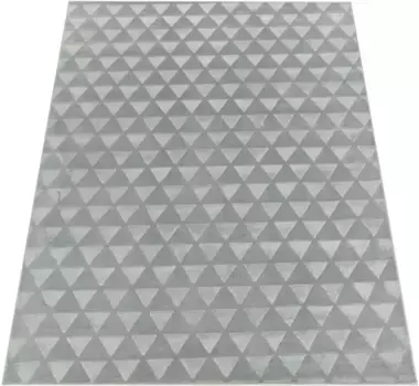 Ковер Paco Home "Haarlem 942", прямоугольный, короткий ворс, однотонный, с эффектом "высокий-низкий", геометрический, мягкий и приятный 60х100 см, серый