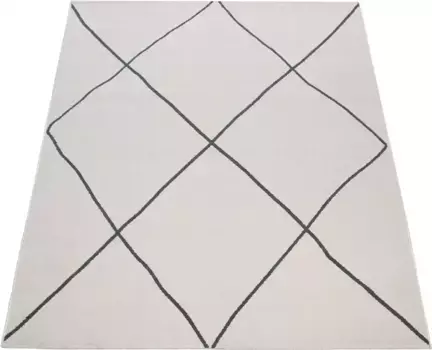 Ковер Paco Home "Haral 787", прямоугольный, короткий ворс, скандинавский дизайн, ромбовидный мотив 160х230 см, белый