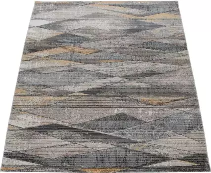 Ковер Paco Home "Harnuba 759", прямоугольный, короткий ворс, современный абстрактный ромбовидный узор, эффект потертости 200х290 см, цвет gelb