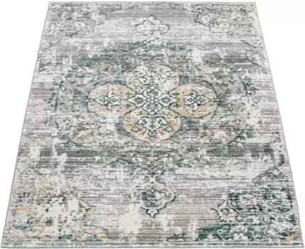 Ковер Paco Home "Herbete 733", прямоугольный, короткий ворс, восточный стиль, винтажный дизайн 80х150 см, зеленый