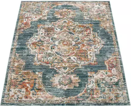 Ковер Paco Home "Herbete 734", прямоугольный, короткий ворс, восточный стиль, винтажный дизайн 140х200 см, бирюзовый