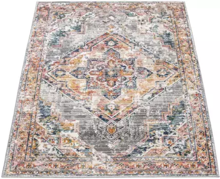 Ковер Paco Home "Herbete 735", прямоугольный, короткий ворс, восточный стиль, винтажный дизайн, гостиная 60х100 см, серый