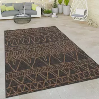 Ковер Paco Home "Illusion 321", прямоугольный, плоского плетения, современный дизайн, подходит для использования внутри и снаружи помещений, устойчив к ультрафиолетовому излучению 60х100 см, цвет natur