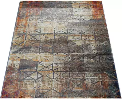 Ковер Paco Home "Jazz 705", прямоугольный, короткий ворс, современный геометрический дизайн, внешний вид подержанный 240х340 см, серый