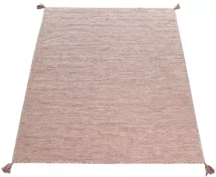 Ковер Paco Home "Kilim 210", прямоугольный, ручная работа, плоское плетение, чистый хлопок, ручная работа, однотонные цвета 160х220 см, бежевый