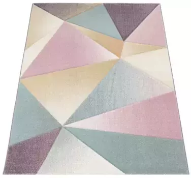 Ковер Paco Home "Kosy 310", прямоугольный, короткий ворс, современный геометрический рисунок, красивых пастельных тонов 160х220 см, цвет pastell