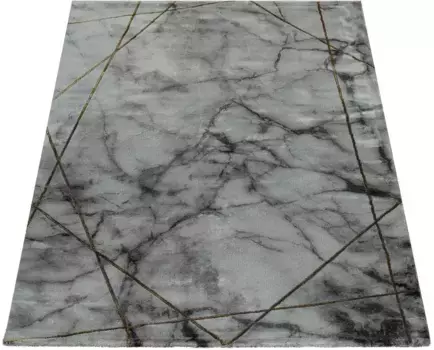 Ковер Paco Home "Kraft 523", прямоугольный, короткий ворс, элегантный мраморный дизайн, с золотыми или серебряными вставками 160х230 см, цвет goldfarben