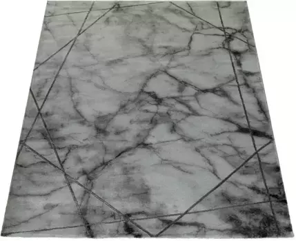 Ковер Paco Home "Kraft 523", прямоугольный, короткий ворс, элегантный мраморный дизайн, с золотыми или серебряными вставками 160х230 см, цвет silberfarben