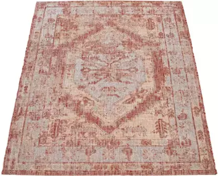 Ковер Paco Home "Kuba 128", прямоугольный, плоского переплетения, восточный вид, подходит для внутреннего и наружного использования, гостиная 80х150 см, красный