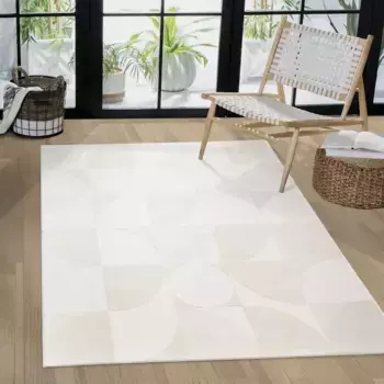 Ковер Paco Home "Luzern 656", прямоугольный, короткий ворс, однотонный, высокая-низкая структура, скандинавский дизайн 240х340 см, цвет Creme