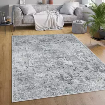 Ковер Paco Home "Lyon 332", прямоугольный, короткий ворс, восточный стиль, винтажный дизайн, можно стирать 200х280 см, серый