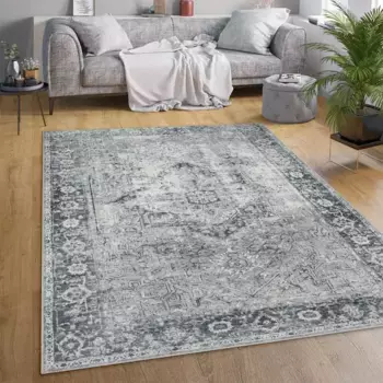 Ковер Paco Home "Lyon 333", прямоугольный, короткий ворс, восточный стиль, винтажный дизайн, можно стирать 160х220 см, серый