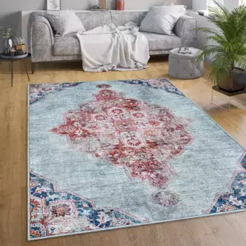 Ковер Paco Home "Lyon 336", прямоугольный, короткий ворс, восточный стиль, винтажный дизайн, можно стирать 120х160 см, бирюзовый