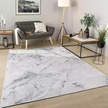 Ковер Paco Home "Marble 246", прямоугольный, короткий ворс, современный дизайн под мрамор, гостиная, спальня 240х340 см, серый
