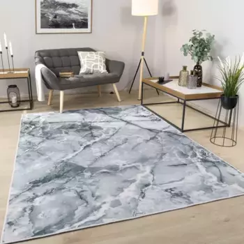 Ковер Paco Home "Marble 247", прямоугольный, короткий ворс, современный дизайн под мрамор, гостиная, спальня 120х160 см, серый