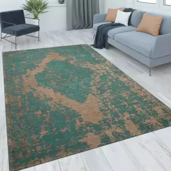Ковер Paco Home "Mariba 200", прямоугольный, короткий ворс, крапчатый, восточный вид, эффект высокий-низкий, гостиная 120х170 см, бирюзовый