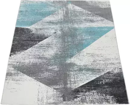 Ковер Paco Home "Mero 102", прямоугольный, короткий ворс, современный дизайн, пастельные тона, эффект поношенности 240х340 см, бирюзовый