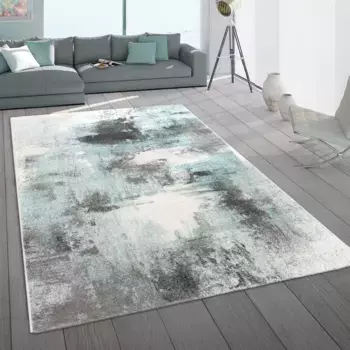 Ковер Paco Home "Mero 106", прямоугольный, короткий ворс, современный дизайн, пятнистый вид подержанного товара 240х340 см, бирюзовый