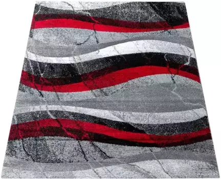 Ковер Paco Home "Mondial 104", прямоугольный, короткий ворс, современный волнистый дизайн, идеально подходит для гостиной и спальни 240х340 см, красный