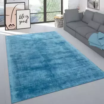 Ковер Paco Home "Nagpur 260", прямоугольный, ручная работа, короткий ворс, 80% вискоза, с легким отливом, ручная работа 80х150 см, бирюзовый
