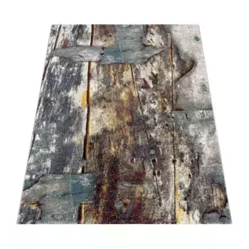 Ковер Paco Home Natura 850, прямоугольный, короткий ворс, с художественным рисунком деревянных панелей 80х150 см, цвет mehrfarbig