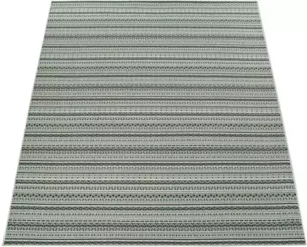 Ковер Paco Home "Ostende 535", прямоугольный, плоского плетения, в полоску, подходит для использования внутри и снаружи, гостиная 80х150 см, зеленый
