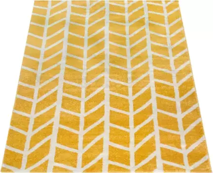 Ковер Paco Home "Pattern 120", прямоугольный, короткий ворс, современный геометрический дизайн 120х170 см, цвет gelb