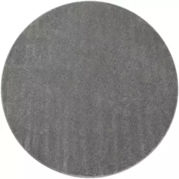 Ковер Paco Home "Porto 890", круглый, с коротким ворсом, однотонный, идеально подходит для гостиной и спальни 200 см, цвет anthrazit