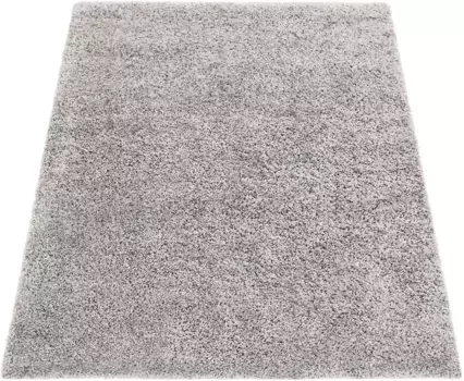Ковер Paco Home с высоким ворсом "Arezzo 680", прямоугольный, однотонный, очень мягкий ворс, идеально подходит для гостиной и спальни 120х160 см, серый