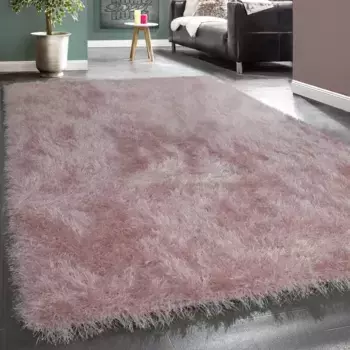 Ковер Paco Home с высоким ворсом "Glamour 300", прямоугольный, однотонный, с мягкой блестящей пряжей,