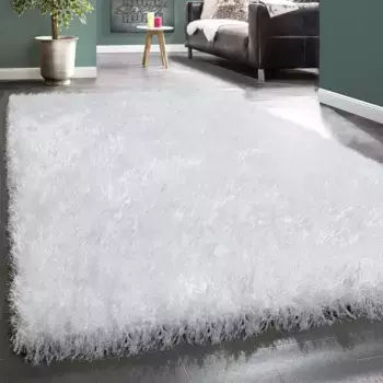 Ковер Paco Home с высоким ворсом "Glamour 300", прямоугольный, однотонный, с мягкой блестящей пряжей,