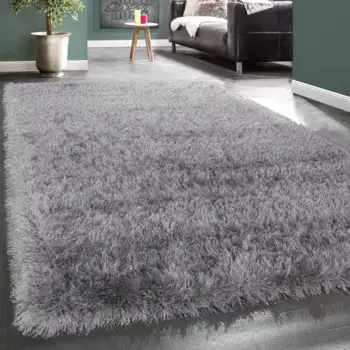 Ковер Paco Home с высоким ворсом "Glamour 300", прямоугольный, однотонный, с мягкой блестящей пряжей