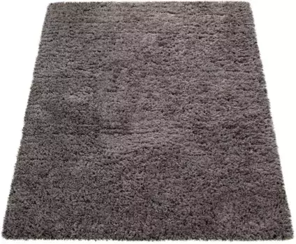 Ковер Paco Home с высоким ворсом "Milano 861", прямоугольный, однотонный, в стиле флокати, мягкий и приятный 200х200 см, цвет anthrazit