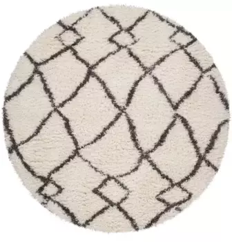 Ковер Paco Home с высоким ворсом "Orebro 170", круглый, современный ромбовидный узор, особенно мягкий и приятный 200 см, бежевый