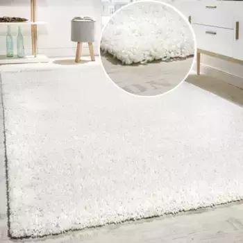 Ковер Paco Home с высоким ворсом "Sky 250", прямоугольный, тканый, однотонный, насыщенный яркий цвет, также доступен в виде дорожки 140х200 см, цвет creme