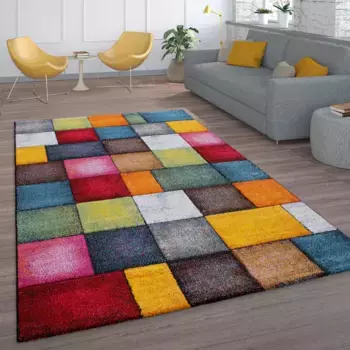 Ковер Paco Home "Smaragd 753", прямоугольный, короткий ворс, 3D-дизайн, с клетчатым рисунком, также доступен в виде дорожки 80х300 см, цвет mehrfarbig
