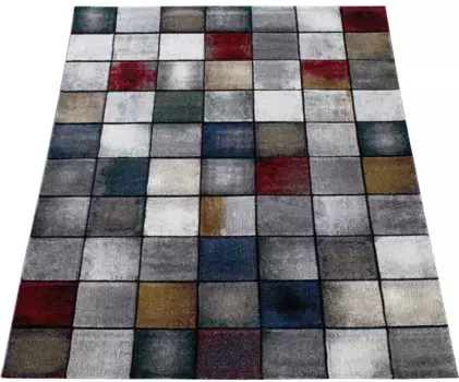 Ковер Paco Home "Smaragd 755", прямоугольный, с коротким ворсом, с клетчатым рисунком, идеально подходит для гостиной и спальни 160х230 см, цвет mehrfarbig