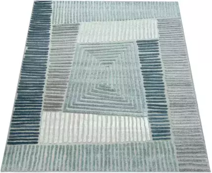 Ковер Paco Home "Stilo 850", прямоугольный, подходит для внутреннего и наружного использования, гостиная 80х150 см, синий