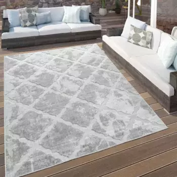 Ковер Paco Home "Stilo 859", прямоугольный, высокая-низкая структура, подходит для использования внутри и снаружи помещения, гостиная 200х290 см, серый