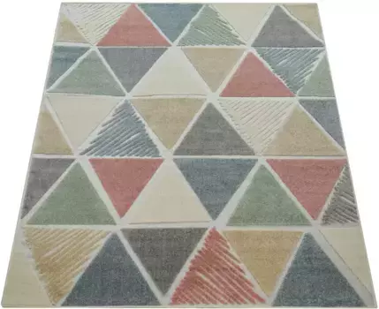 Ковер Paco Home "Stilo 860", прямоугольный, короткий ворс, 3D-пэчворк, подходит для использования внутри и снаружи помещения, гостиная 80х150 см, цвет mehrfarbig