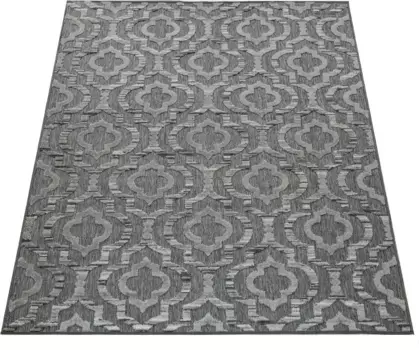 Ковер Paco Home "Stilo 861", прямоугольный, короткий ворс, 3D-дизайн, подходит для внутреннего и наружного использования, гостиная 160х230 см, серый