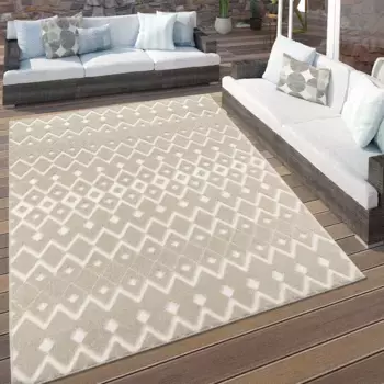 Ковер Paco Home "Stilo 868", прямоугольный, с эффектом high-low, ромбы, также подходит в качестве дорожки для использования в помещении и на открытом воздухе 60х100 см, бежевый