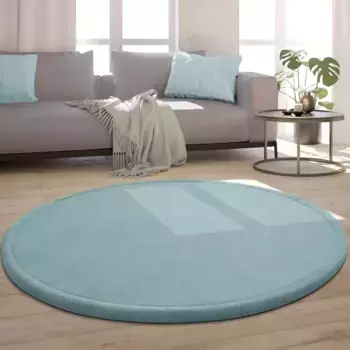Ковер Paco Home "Tatami 475", круглый, короткий ворс, однотонный, с пеной с эффектом памяти, можно стирать 200 см, синий
