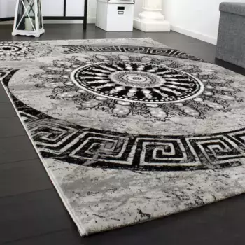 Ковер Paco Home "Tibesti 447", прямоугольный, короткий ворс, тканый, орнамент в нежных тонах 80х150 см, серый